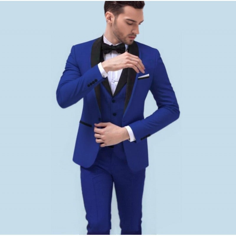 Big Size Men's Suit Set Business Formal Slim Fit Version Casual Tuxedo Two-Piece Set Groom Wedding Dress - Luzilly Bridal & Apparel