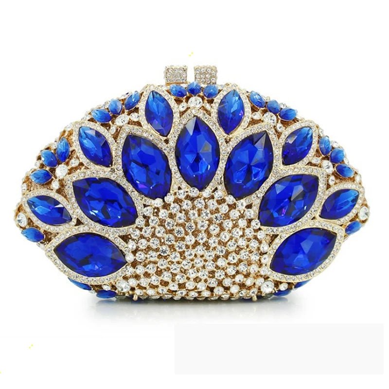 Big-Stone Crystal Minaudière Clutch - Luzilly Bridal & Apparel