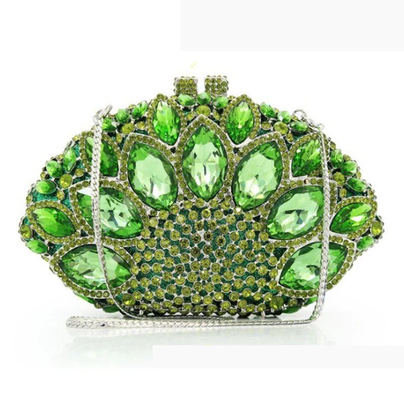 Big-Stone Crystal Minaudière Clutch - Luzilly Bridal & Apparel