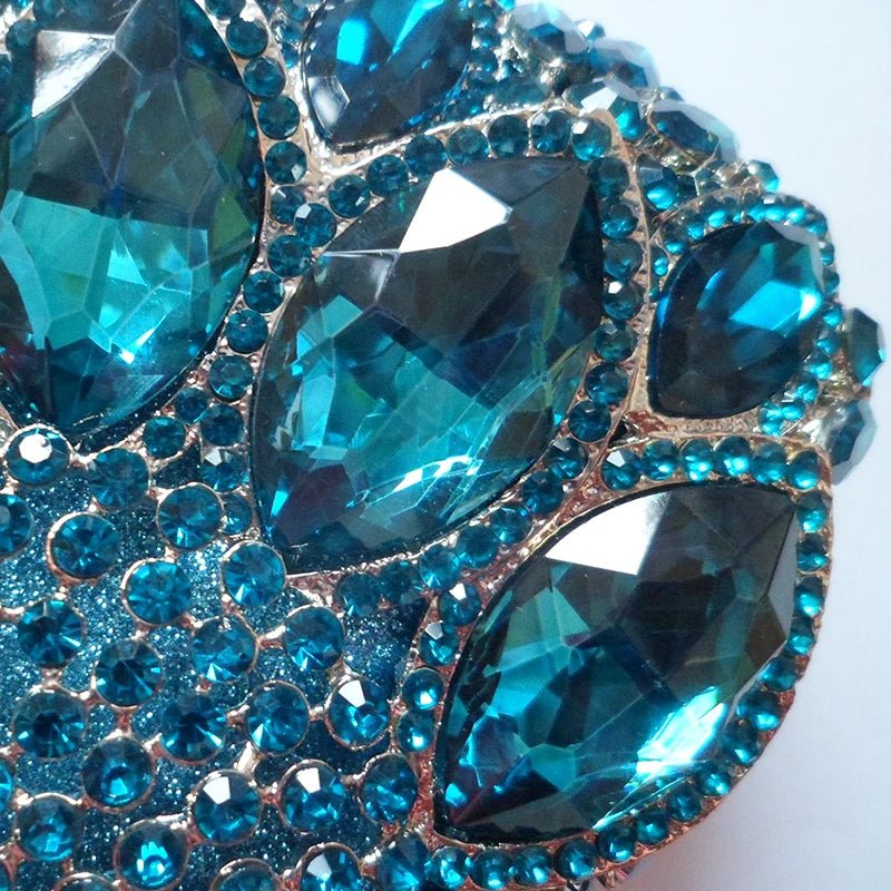 Big-Stone Crystal Minaudière Clutch - Luzilly Bridal & Apparel