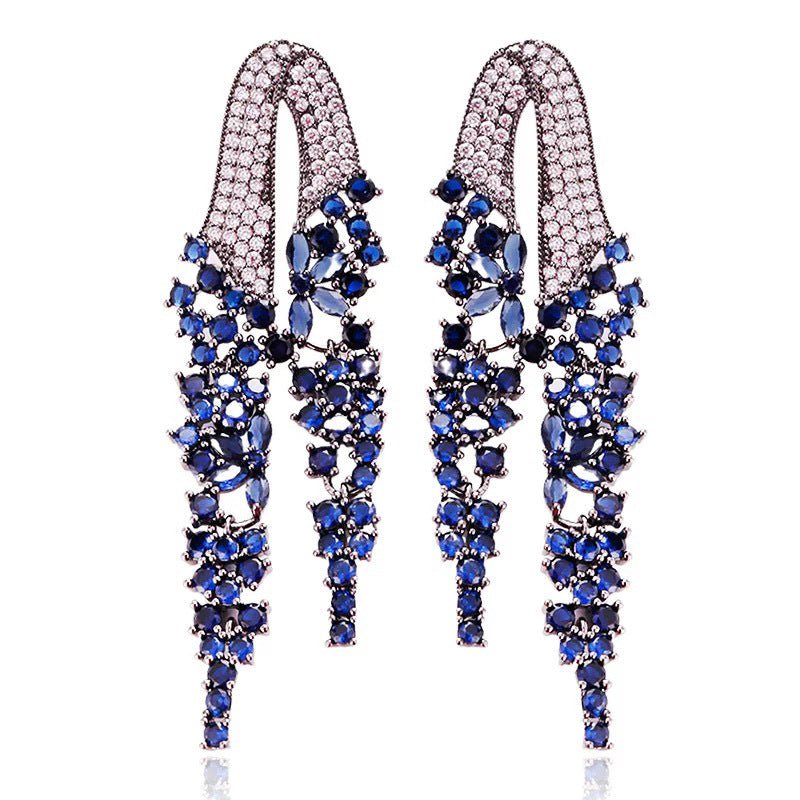 Bilincolor Golden Orange Long Tassel Earring for Women Wedding - Luzilly Bridal & Apparel