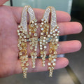 Bilincolor Golden Orange Long Tassel Earring for Women Wedding - Luzilly Bridal & Apparel