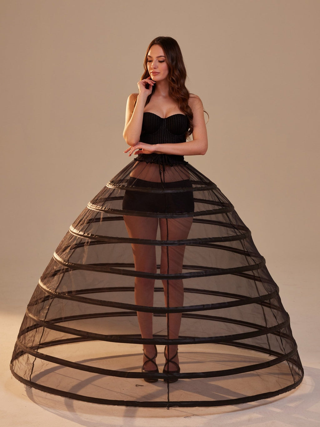 Black Hoop Skirt Ball Gown Crinoline - Luzilly Bridal & Apparel