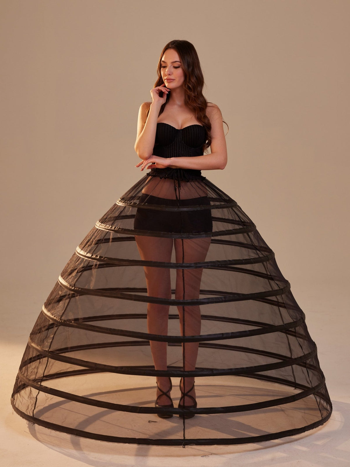 Black Hoop Skirt Ball Gown Crinoline - Luzilly Bridal & Apparel