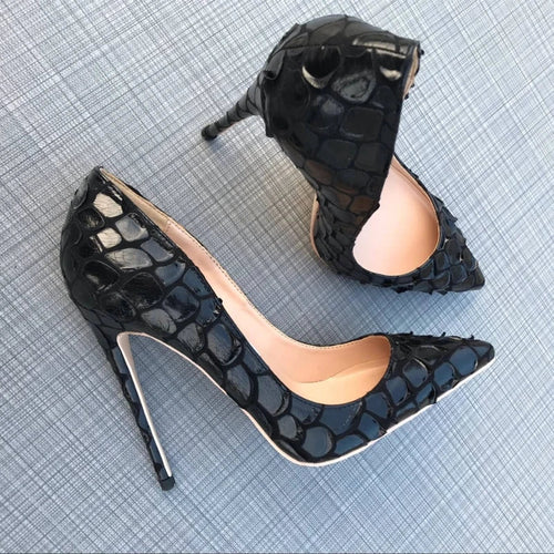 Black Lace Pointed-Toe Bridal Party Heels - Luzilly Bridal & Apparel