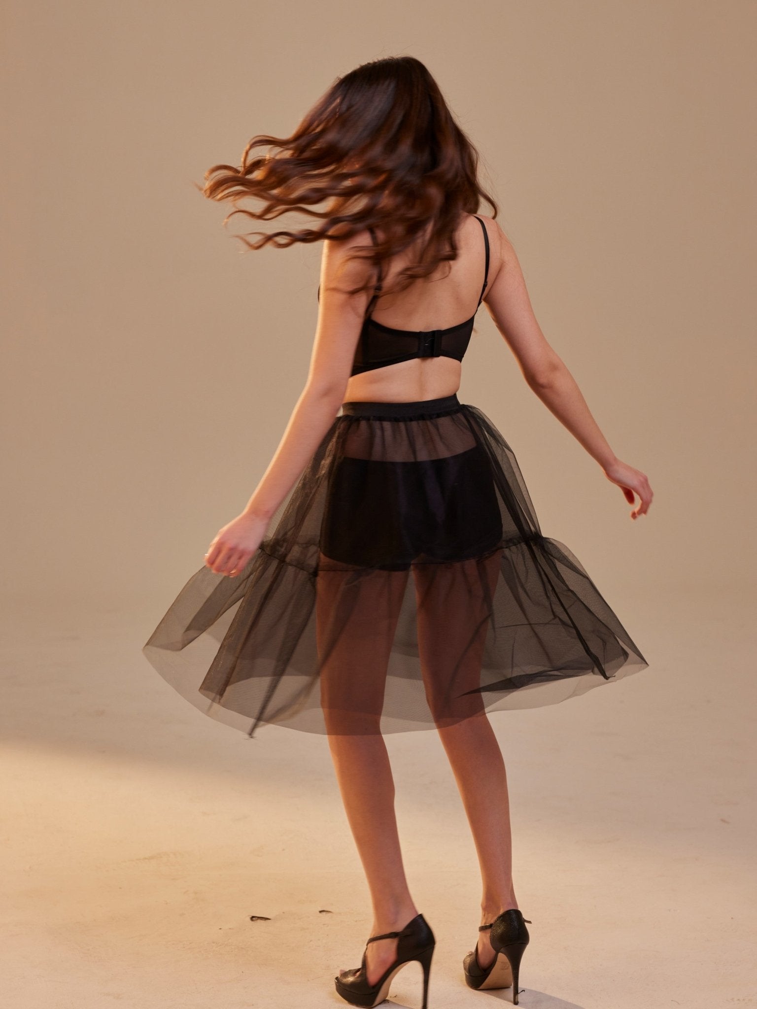 Black Tulle Underskirt (Petticoat) – Sheer Layering Skirt - Luzilly Bridal & Apparel