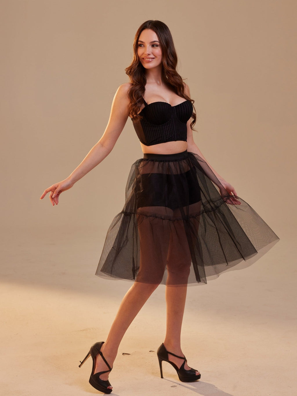 Black Tulle Underskirt (Petticoat) – Sheer Layering Skirt - Luzilly Bridal & Apparel