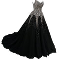 Black Wedding New Bride Big Train Main Yarn Dress - Luzilly Bridal & Apparel