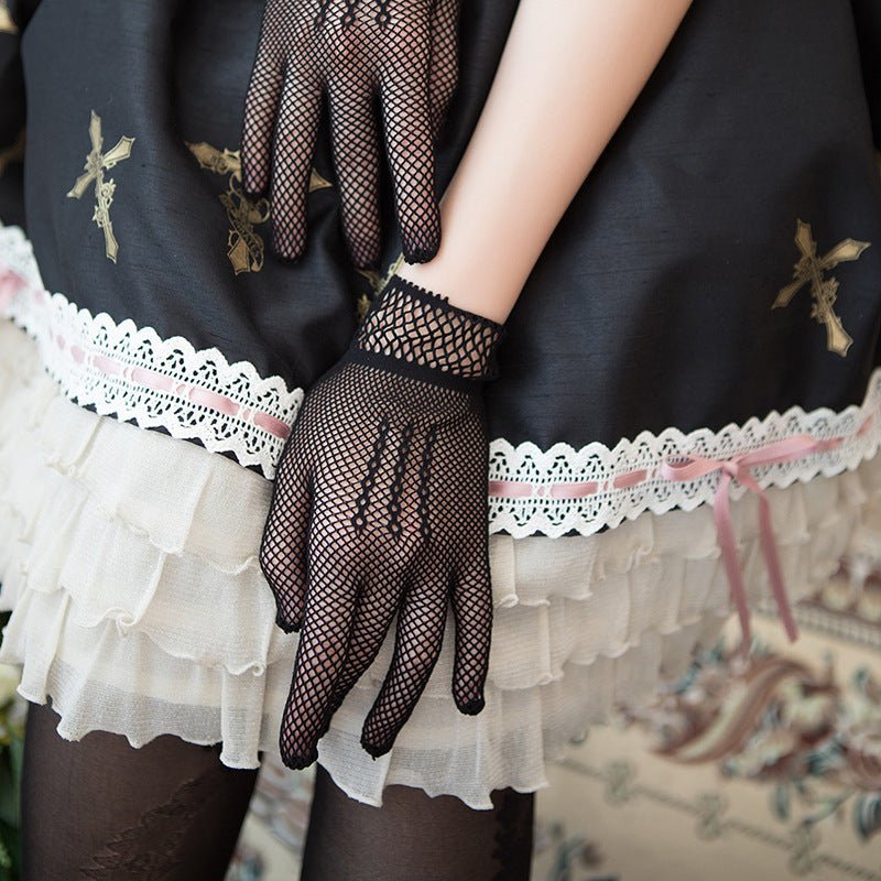 Black White Etiquette Gloves Wedding Dress Gloves - Luzilly Bridal & Apparel