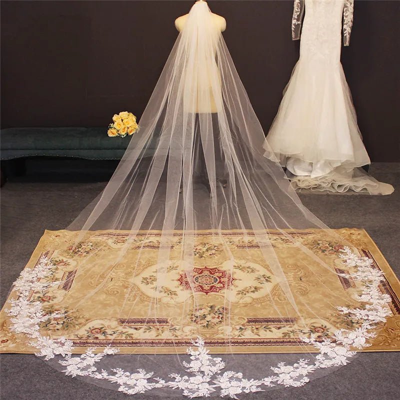 Bling Sequin Lace Cathedral Wedding Veil - Luzilly Bridal & Apparel