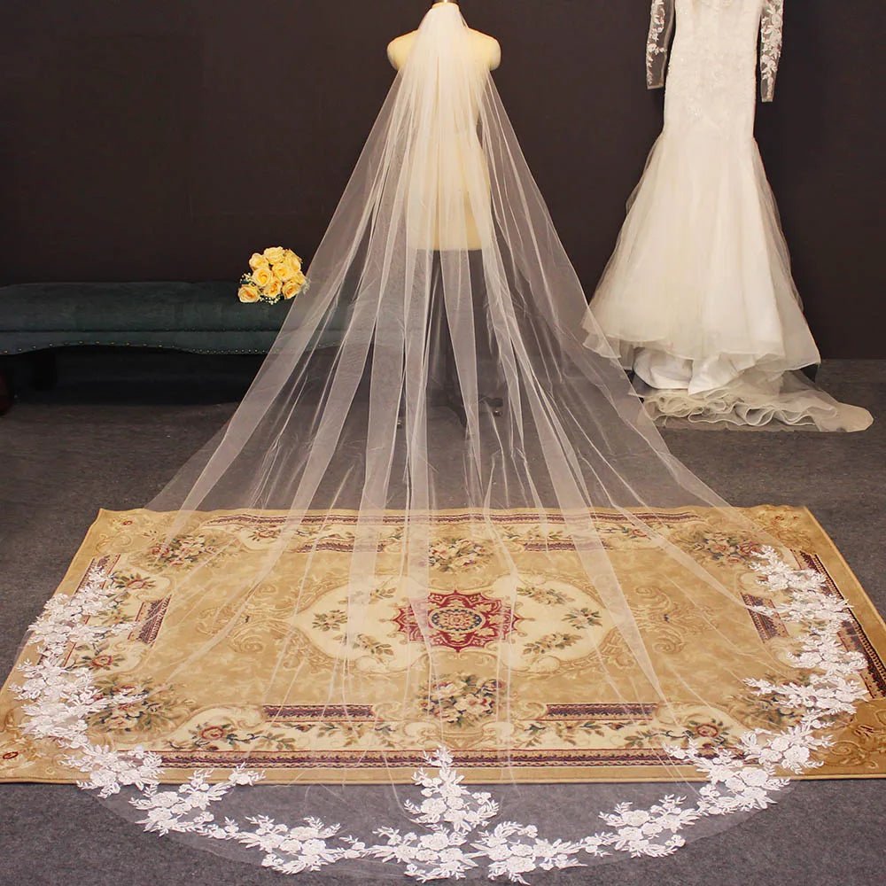 Bling Sequin Lace Cathedral Wedding Veil - Luzilly Bridal & Apparel