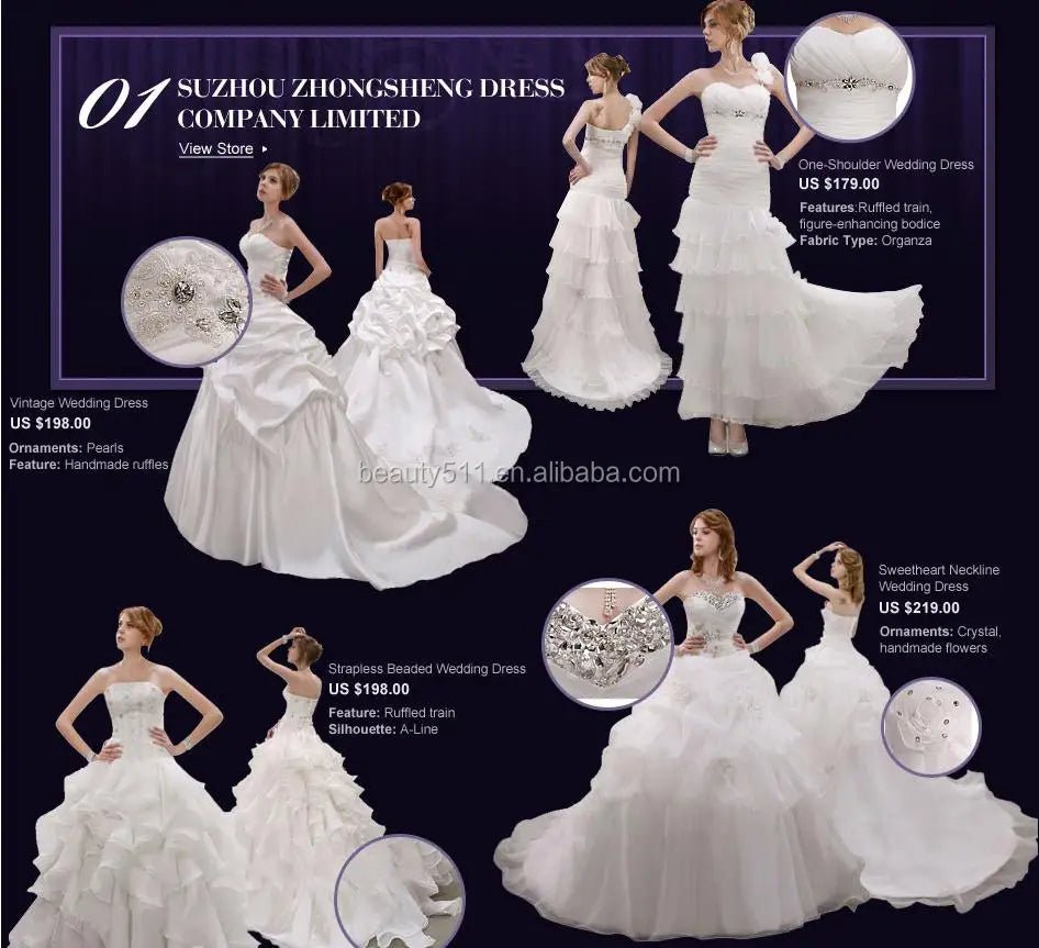Bling Sequin Sweetheart Mermaid Wedding Dress - Luzilly Bridal & Apparel
