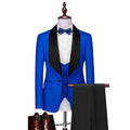 Blue Shawl-Lapel 3-Piece Groom Suit - Luzilly Bridal & Apparel