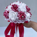 Blue & White Handmade Rose Bridal Bouquet - Luzilly Bridal & Apparel