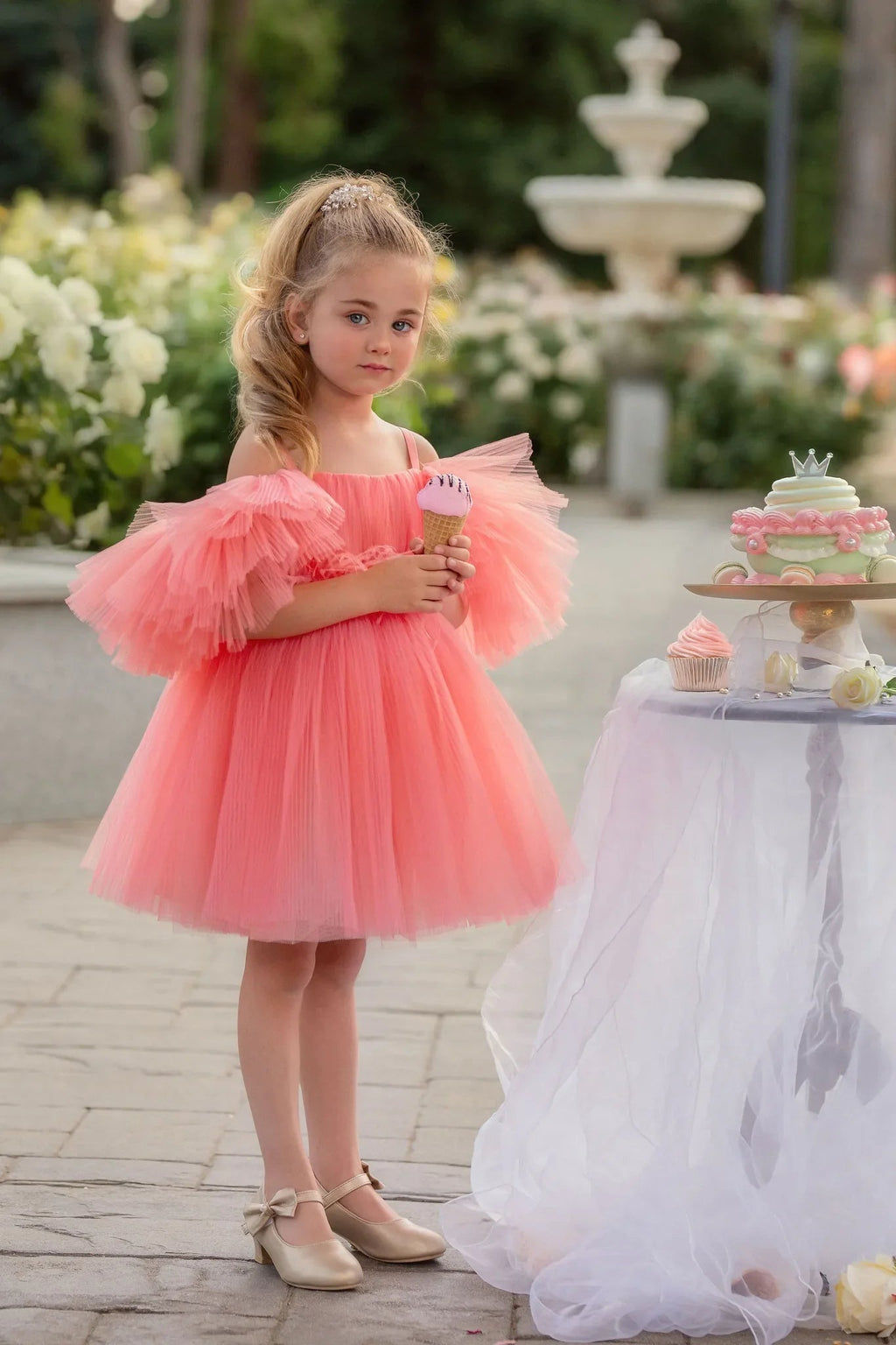 Blush Feather Fairy Tulle Flower Girl Dress - Luzilly Bridal & Apparel