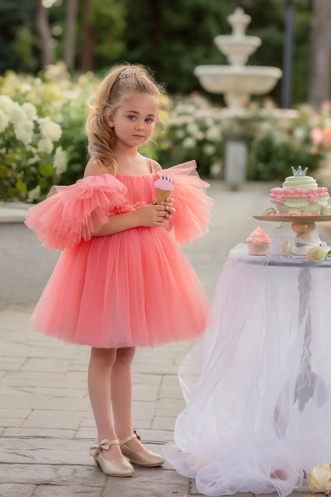 Blush Feather Fairy Tulle Flower Girl Dress - Luzilly Bridal & Apparel