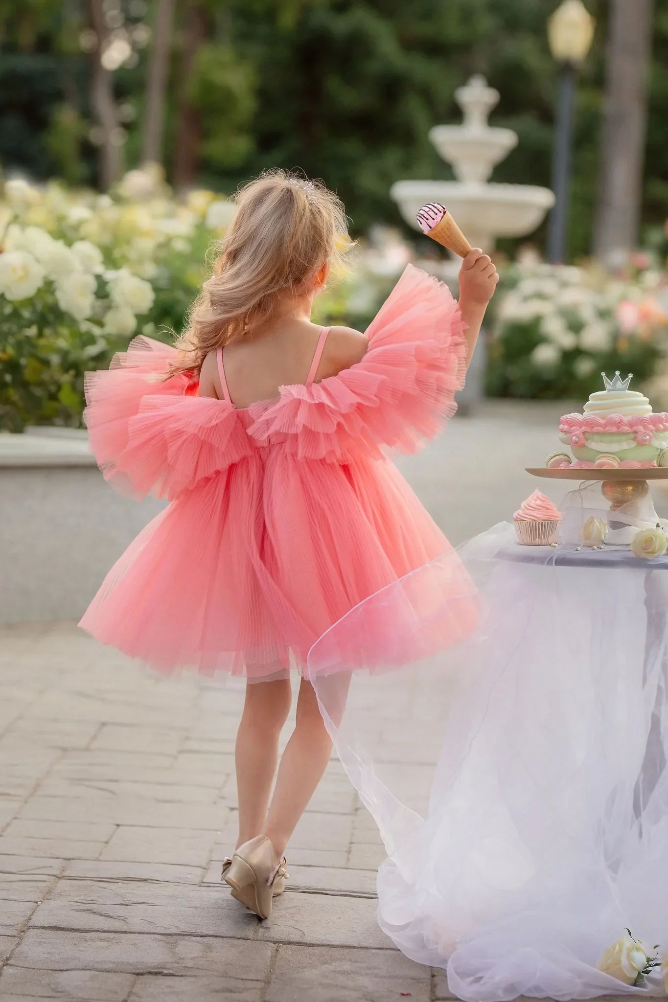 Blush Feather Fairy Tulle Flower Girl Dress - Luzilly Bridal & Apparel