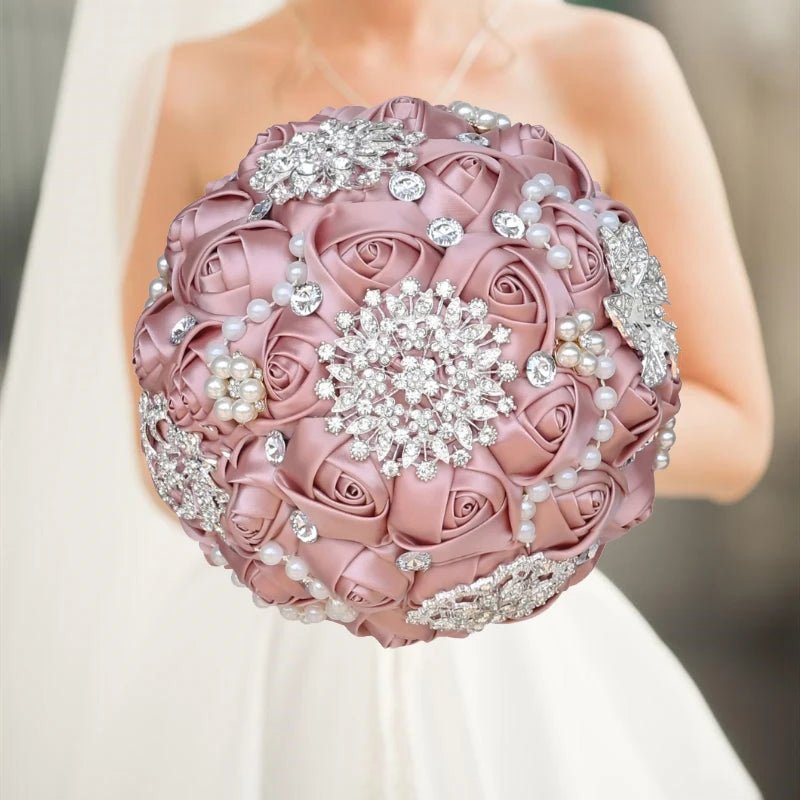 Blush Pink Silk Rose Wedding Bouquet - Luzilly Bridal & Apparel
