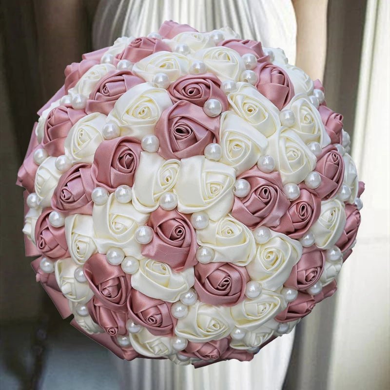Blush Pink Silk Rose Wedding Bouquet - Luzilly Bridal & Apparel