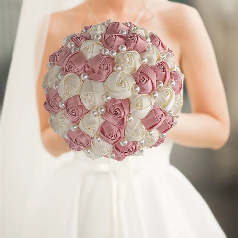 Blush Pink Silk Rose Wedding Bouquet - Luzilly Bridal & Apparel