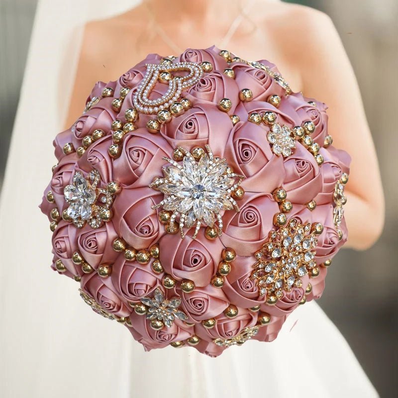 Blush Pink Silk Rose Wedding Bouquet - Luzilly Bridal & Apparel