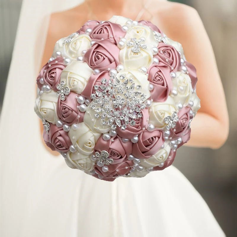 Blush Pink Silk Rose Wedding Bouquet - Luzilly Bridal & Apparel