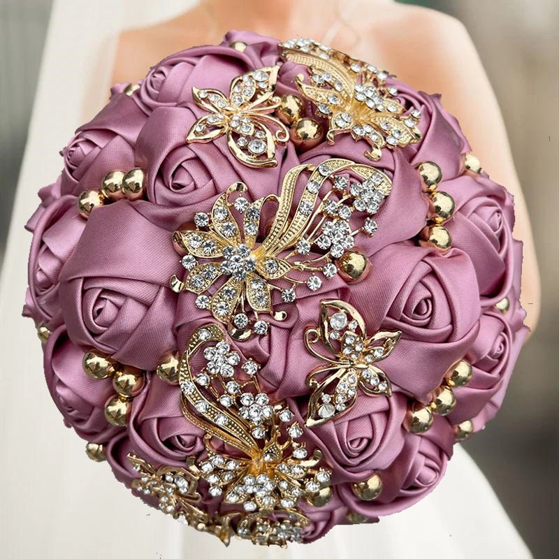Blush Pink Silk Rose Wedding Bouquet - Luzilly Bridal & Apparel