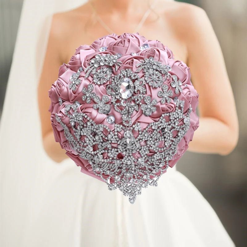 Blush Pink Silk Rose Wedding Bouquet - Luzilly Bridal & Apparel