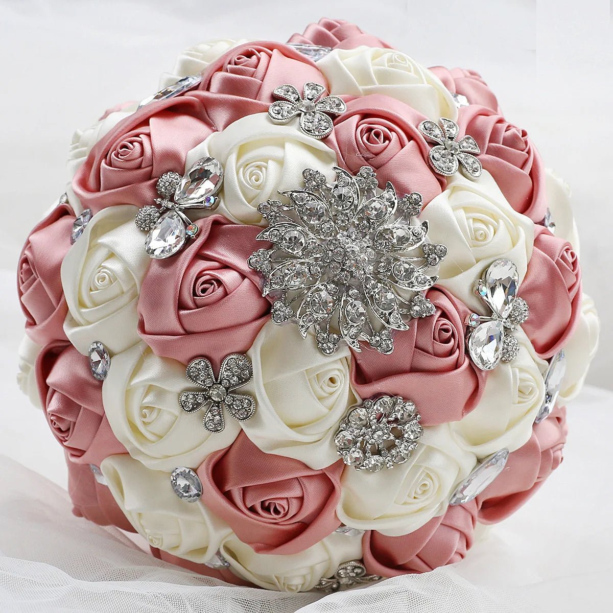 Blush Pink Silk Rose Wedding Bouquet - Luzilly Bridal & Apparel