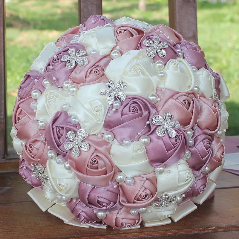 Blush Pink Silk Rose Wedding Bouquet - Luzilly Bridal & Apparel