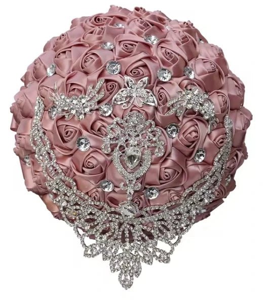Blush Pink Silk Rose Wedding Bouquet - Luzilly Bridal & Apparel