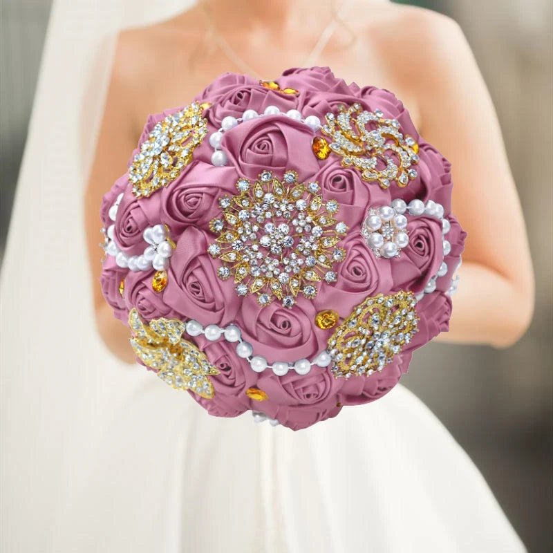 Blush Pink Silk Rose Wedding Bouquet - Luzilly Bridal & Apparel