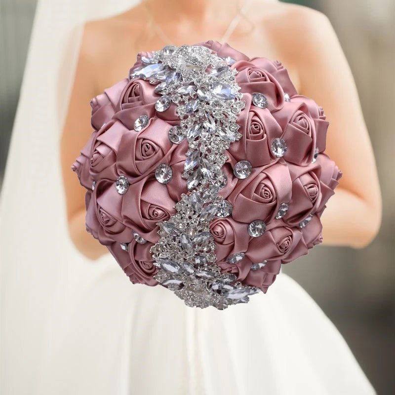 Blush Pink Silk Rose Wedding Bouquet - Luzilly Bridal & Apparel