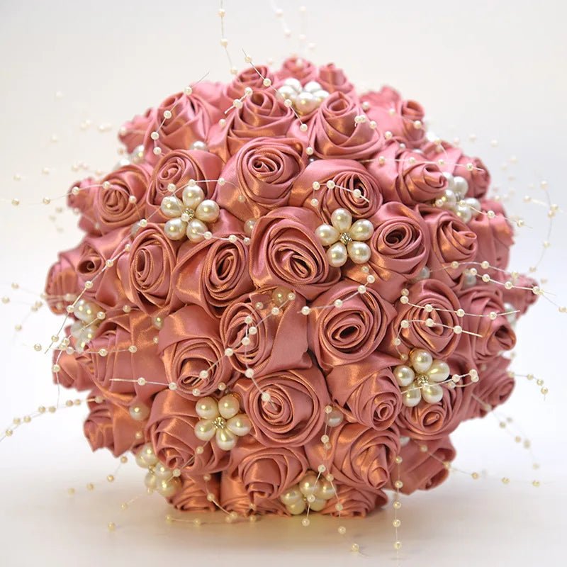 Blush Pink Silk Rose Wedding Bouquet - Luzilly Bridal & Apparel