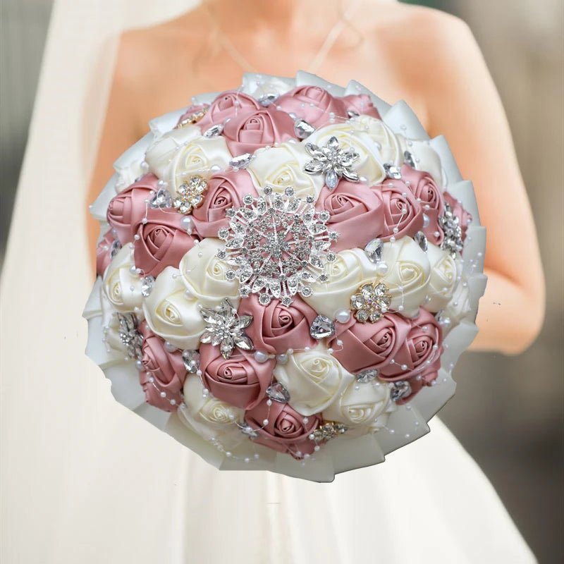 Blush Pink Silk Rose Wedding Bouquet - Luzilly Bridal & Apparel