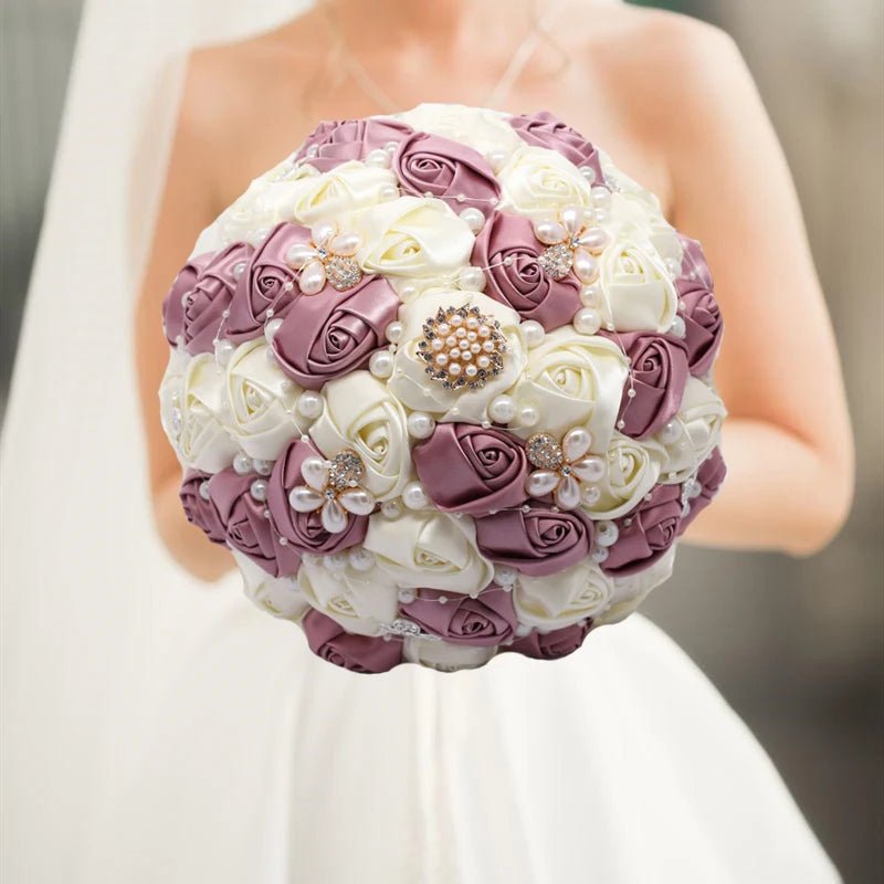 Blush Pink Silk Rose Wedding Bouquet - Luzilly Bridal & Apparel