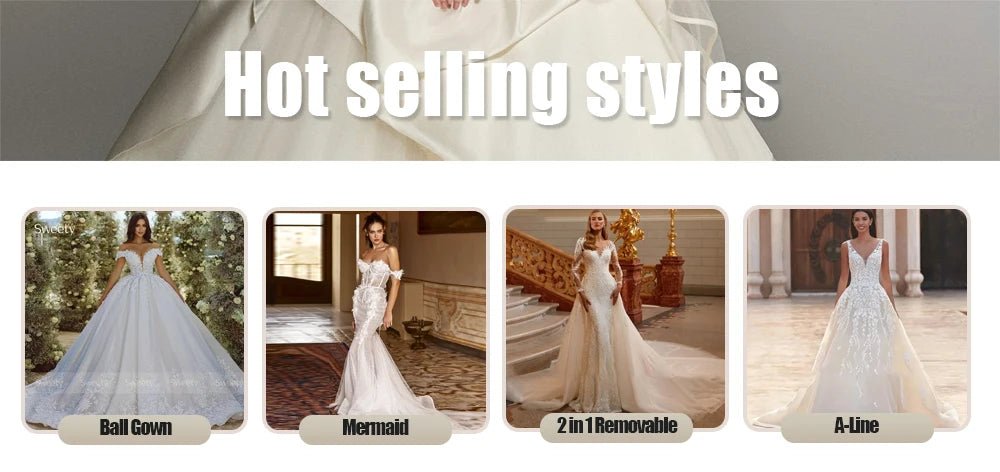 Boat Neck Full Sleeve Taffeta Ball Gown - Luzilly Bridal & Apparel