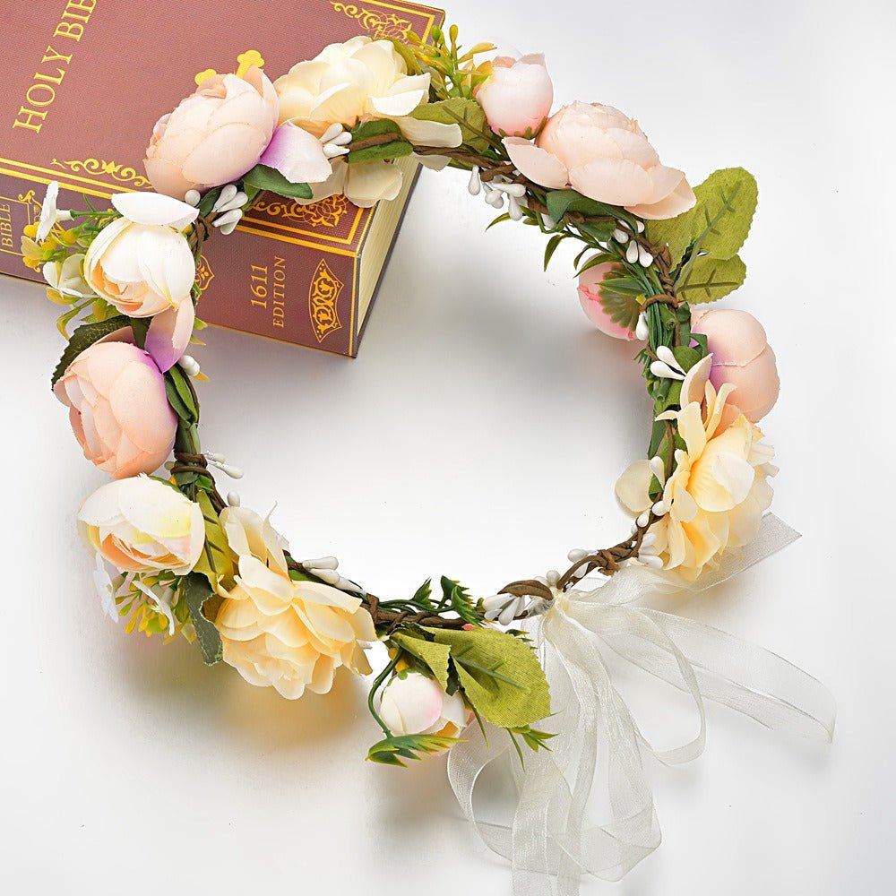 Bohemian floral hairband bride photo shoot bride hair accessories - Luzilly Bridal & Apparel