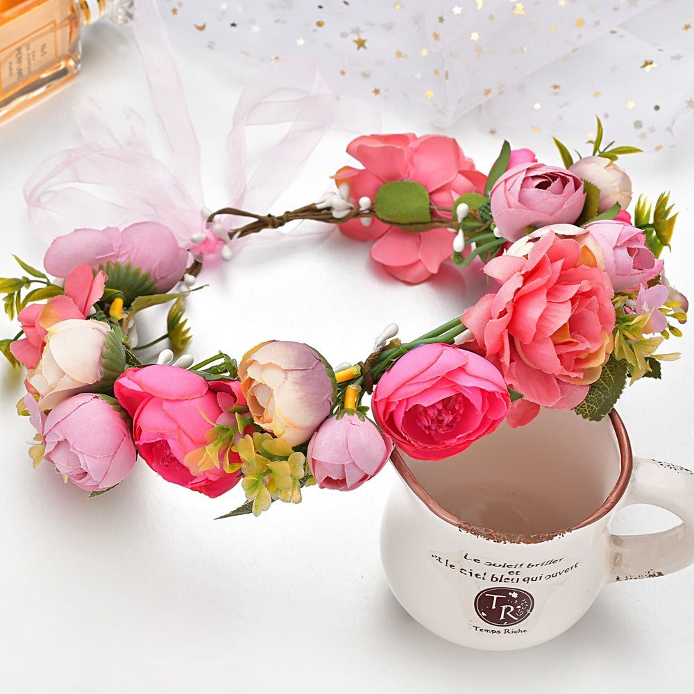 Bohemian floral hairband bride photo shoot bride hair accessories - Luzilly Bridal & Apparel