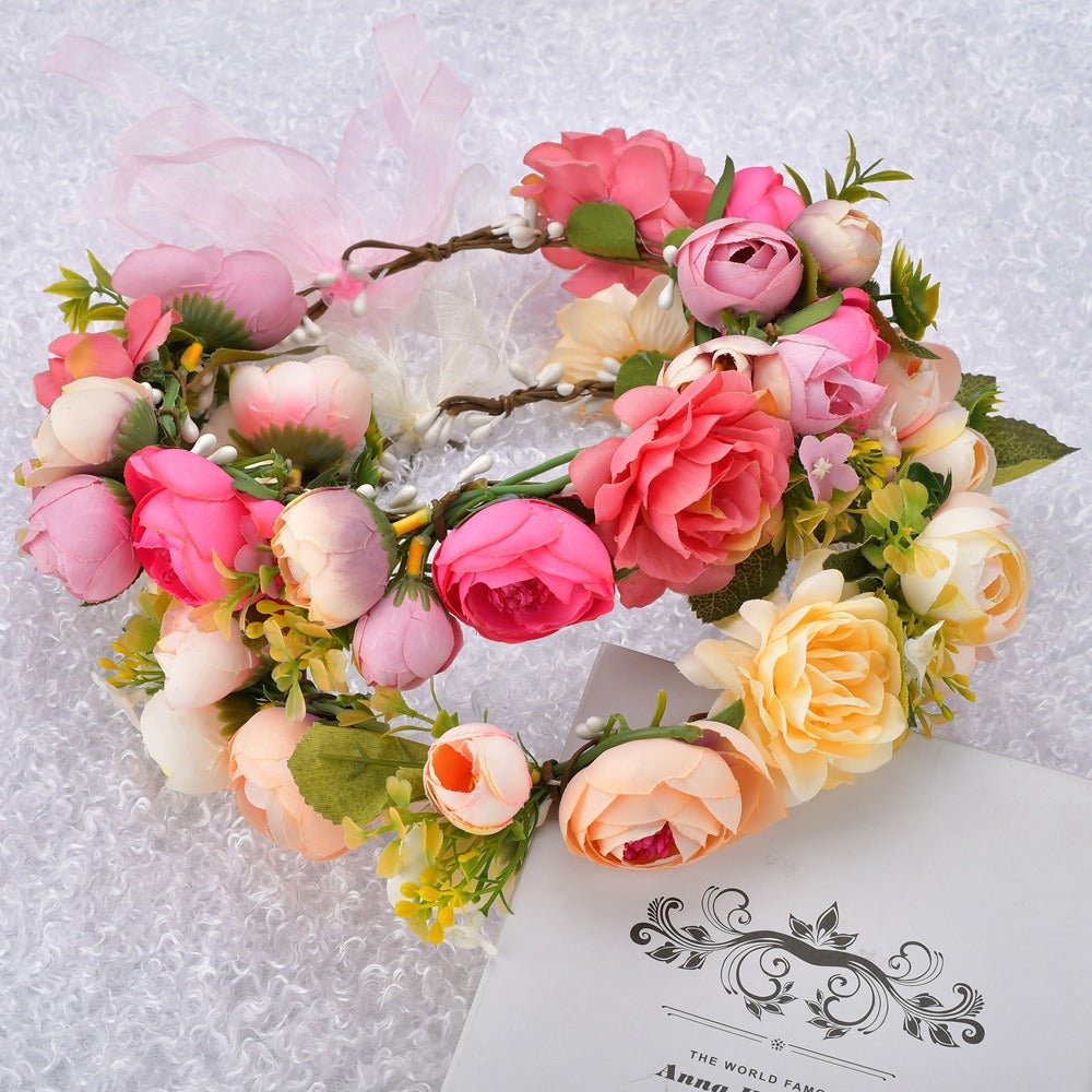Bohemian floral hairband bride photo shoot bride hair accessories - Luzilly Bridal & Apparel
