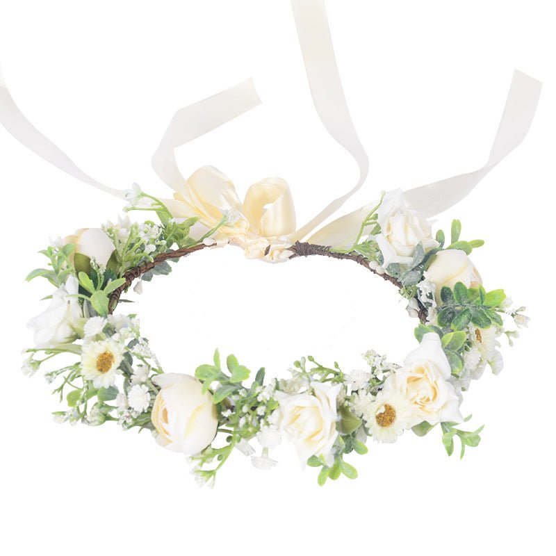 Bohemian Wreath Simulation Starry Sky Handmade Wrapped Headwear Mini Wedding Photography Girl Hair Accessories - Luzilly Bridal & Apparel