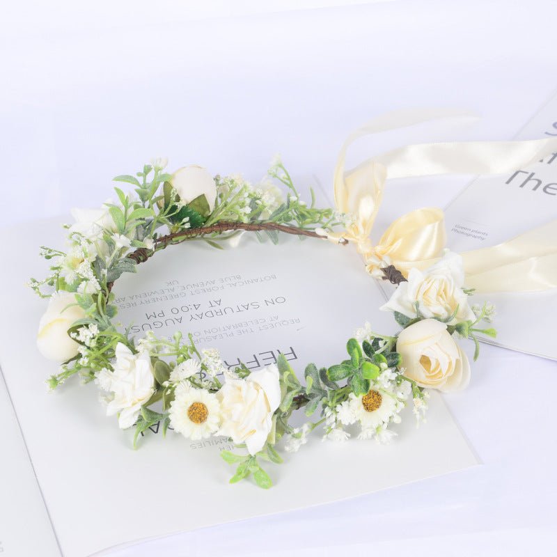 Bohemian Wreath Simulation Starry Sky Handmade Wrapped Headwear Mini Wedding Photography Girl Hair Accessories - Luzilly Bridal & Apparel