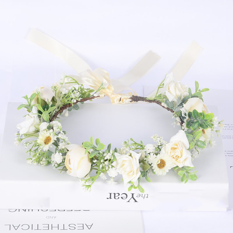 Bohemian Wreath Simulation Starry Sky Handmade Wrapped Headwear Mini Wedding Photography Girl Hair Accessories - Luzilly Bridal & Apparel