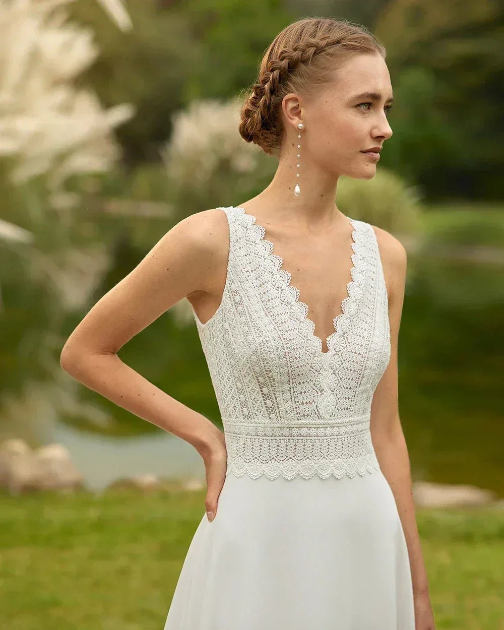Boho Lace Backless Beach Wedding Gown - Luzilly Bridal & Apparel