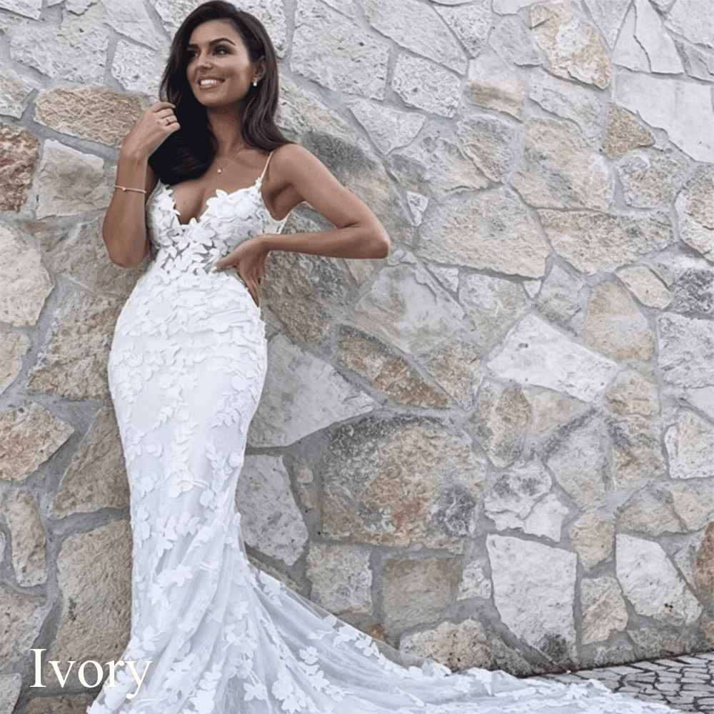 Boho Lace Backless Mermaid Wedding Dress - Luzilly Bridal & Apparel