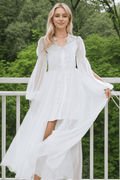 Boho Lace Embroidered Long Sheer Robe Set with Camisole Dress - Luzilly Bridal & Apparel
