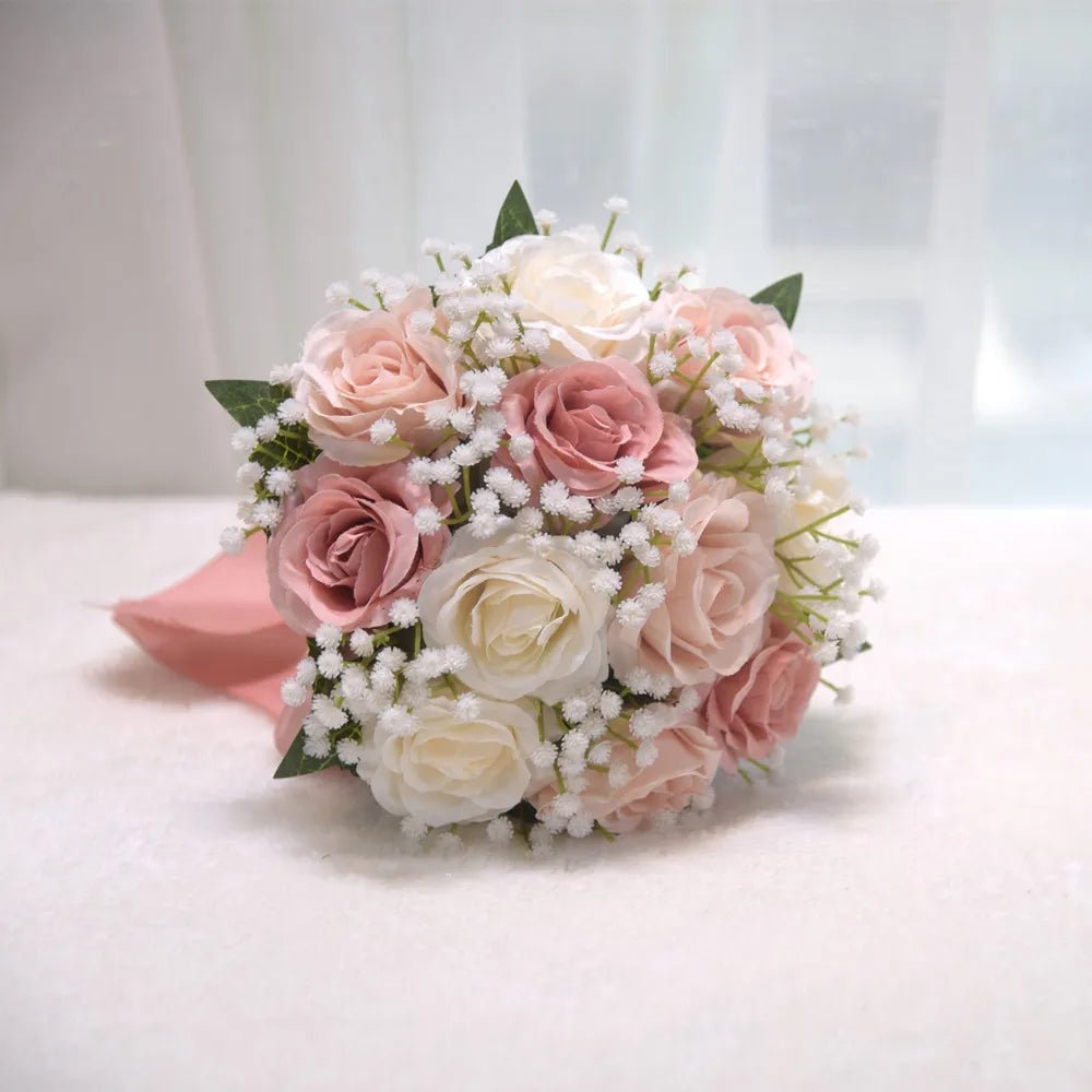 Boho Silk Ribbon Bridal Bouquet with Lace - Luzilly Bridal & Apparel