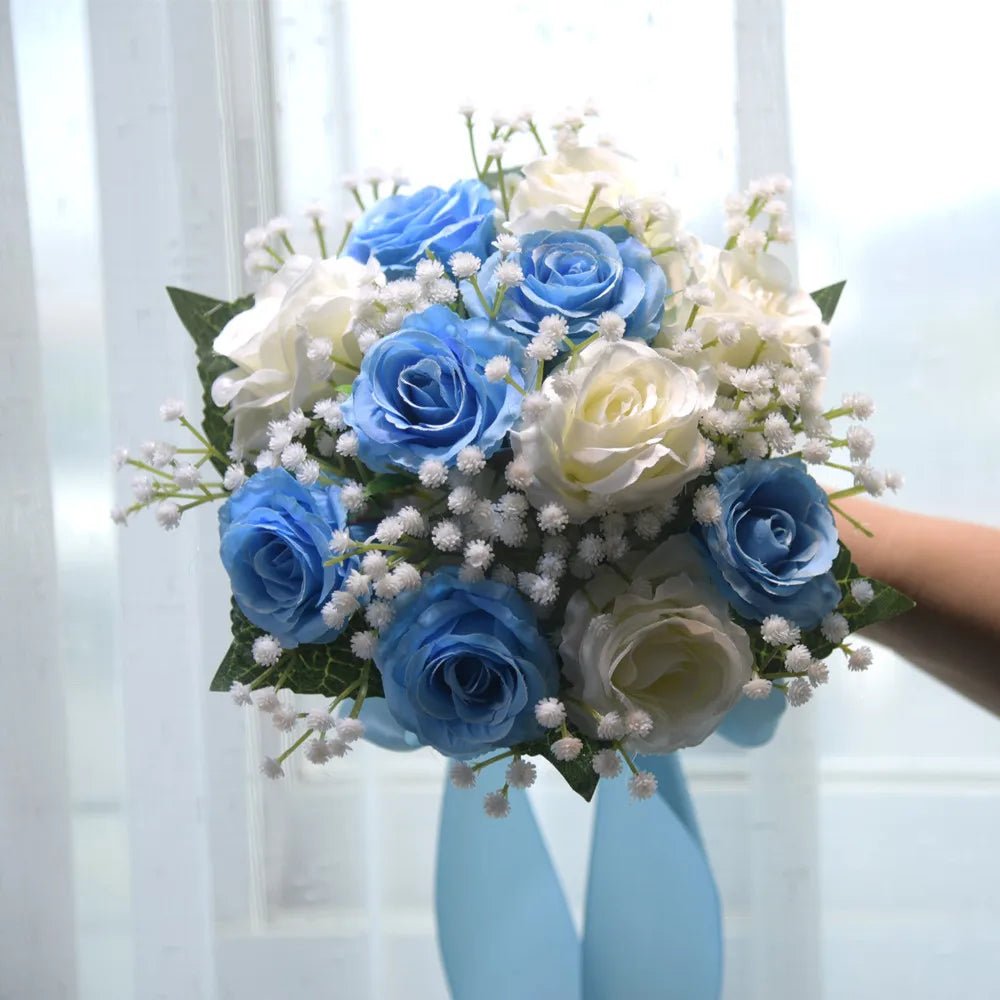 Boho Silk Ribbon Bridal Bouquet with Lace - Luzilly Bridal & Apparel
