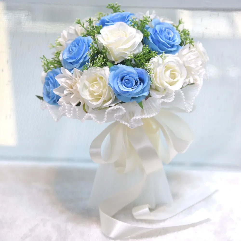 Boho Silk Ribbon Bridal Bouquet with Lace - Luzilly Bridal & Apparel