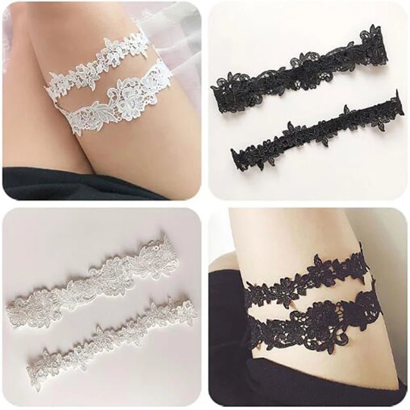 Bow and Flower Lace Bridal Garter - Luzilly Bridal & Apparel